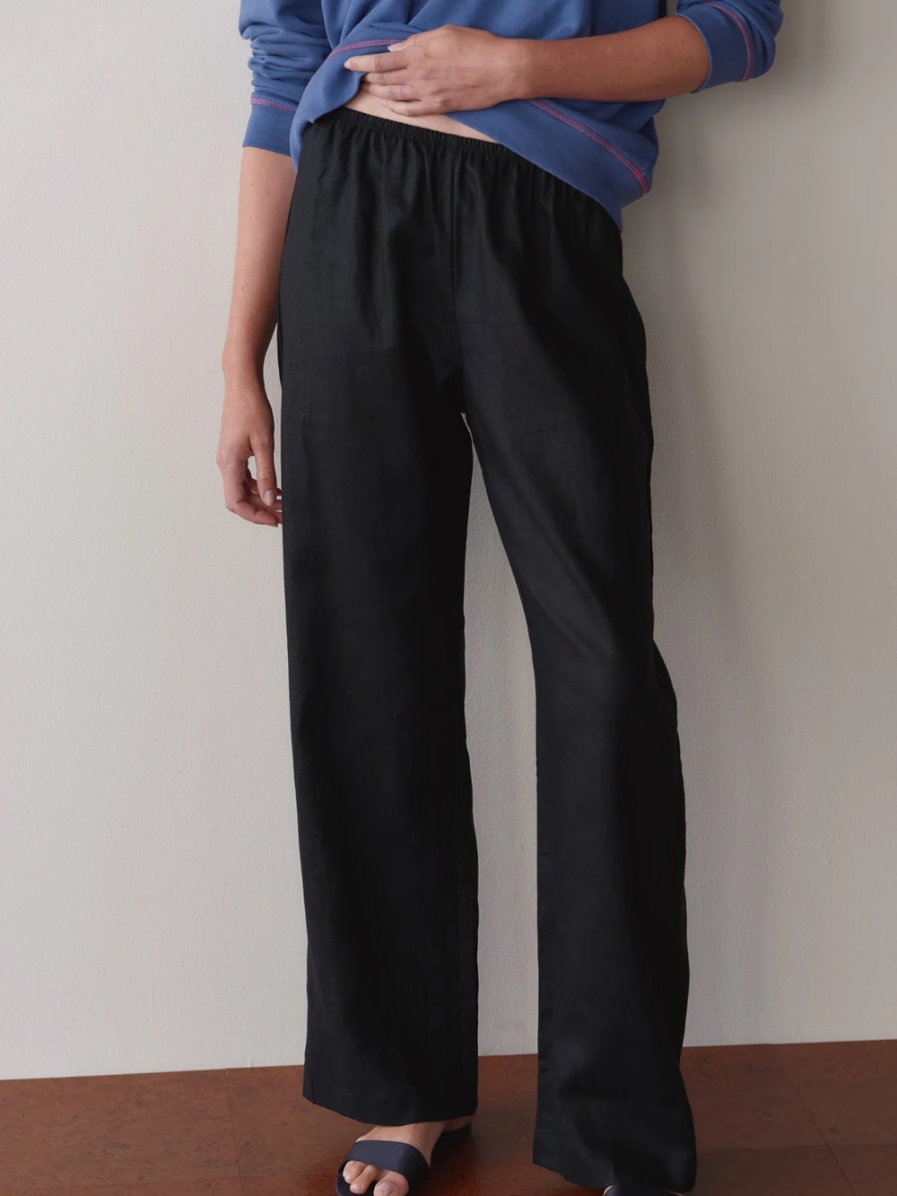 DONNI. The Linen Simple Elastic pants in Large